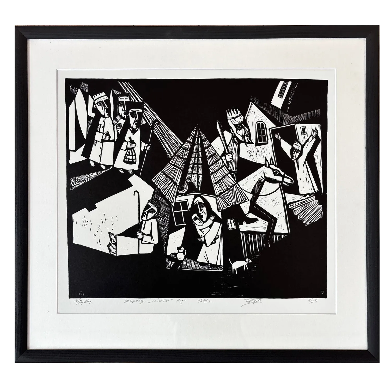 Image of from the series "City" by Humeniuk Petro, made of ліногравюра, Graphics medium, priced at $350