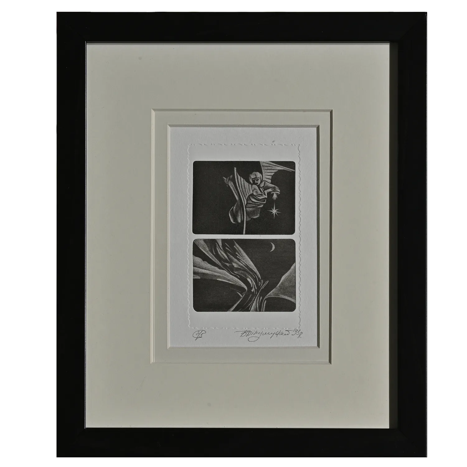 Image of here are the angels by Bohdan Pikulytsky, size: 15 х 10 см, Graphics medium, part of the 2/5 series, priced at $0