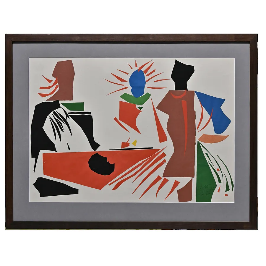 Image of Three by Loboda Lyudmyla, size: 42 х 60 см, made of сolored paper, аppliqué, priced at $600