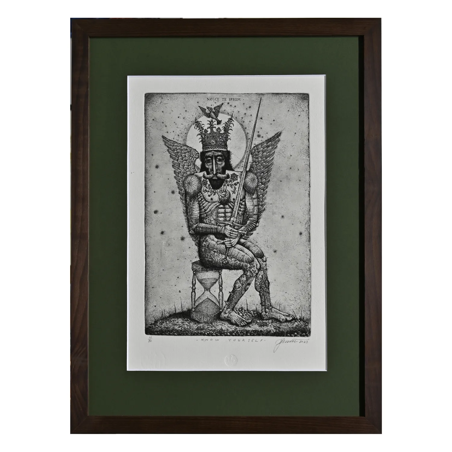 Зображення "Пізнай себе" від Денисенко Олег , розмір: 29,5 x 19,5 см, матеріали: офорт, медіум: Графіка, серія: 11/50, ціна: $350