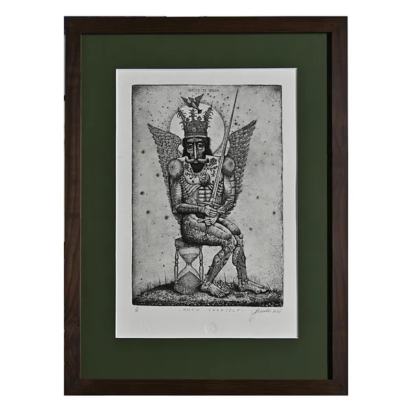 Image of Know yourself by Denysenko Oleh, size: 29,5 x 19,5 см, made of paper, etching, Graphics medium, part of the 11/50 series, priced at $350