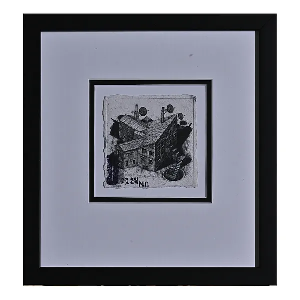 Image of from series "Kharkiv notes 2025" by Makov Pavlo, size: 10 х 10 см, Graphics medium, from etching, pencil, handmade paper, priced at €0