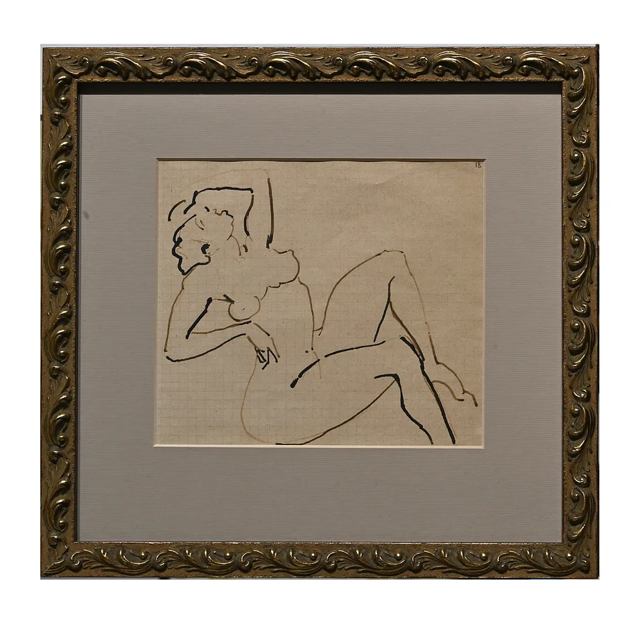 Image of Modern Leda (sketch) by Novakivsky Oleksa, size: 16 х 18 см, made of ink, pen, paper, Graphics medium, priced at $1000