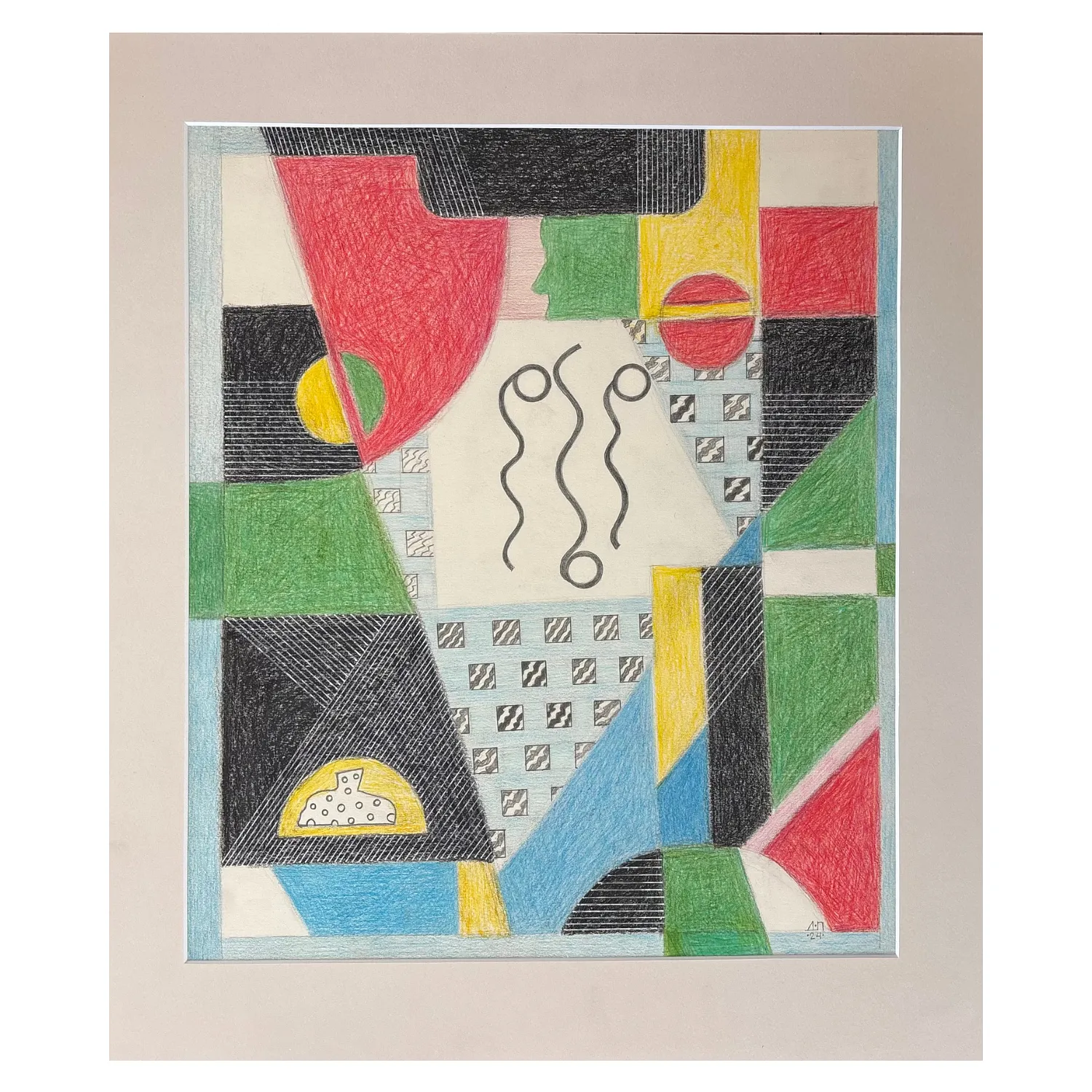 Image of Composition by Dmytro Paruta, size: 44,5 х 38 см, made of кольорові олівці, Graphics medium, priced at $250