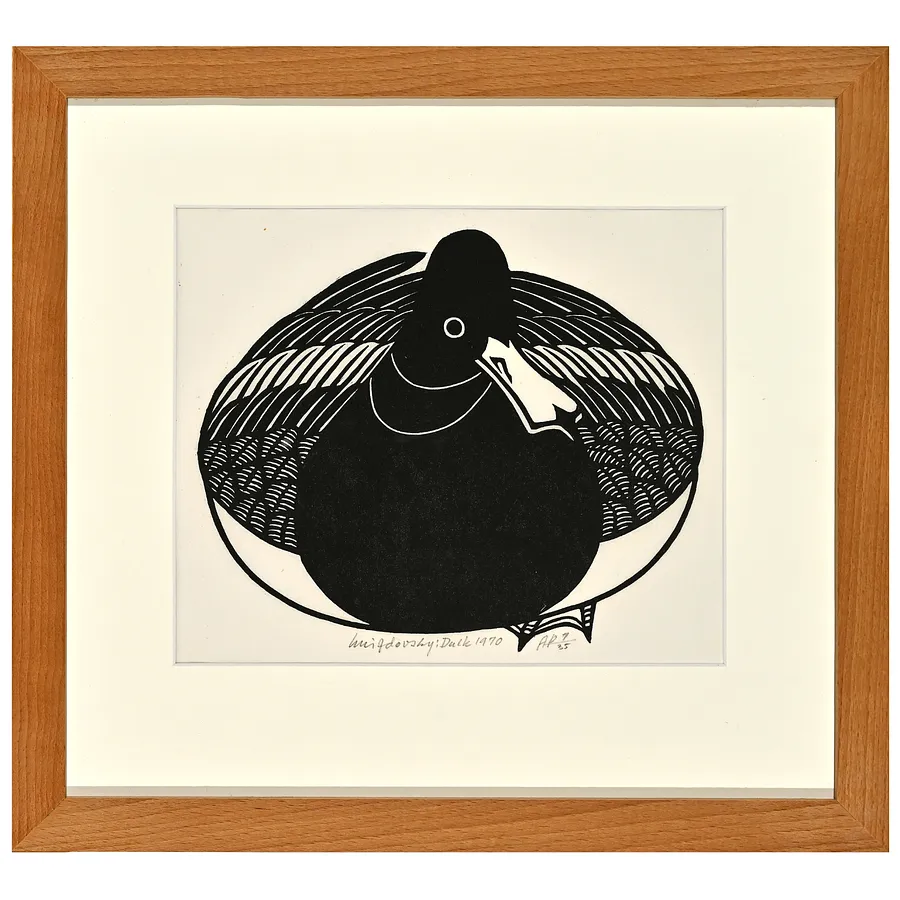 Image of Duck by Hnizdovsky Jacques , size: 19 х 22,5  см, made of linocut, Linocut medium, part of the AP 6/35 series, priced at $1700