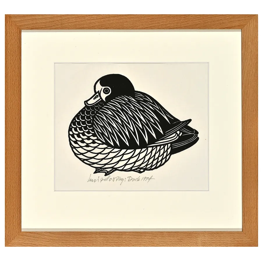Image of Wood Duck by Hnizdovsky Jacques , size: 14х18 см, made of woodcut, Woodcut medium, part of the Unnumbered series
