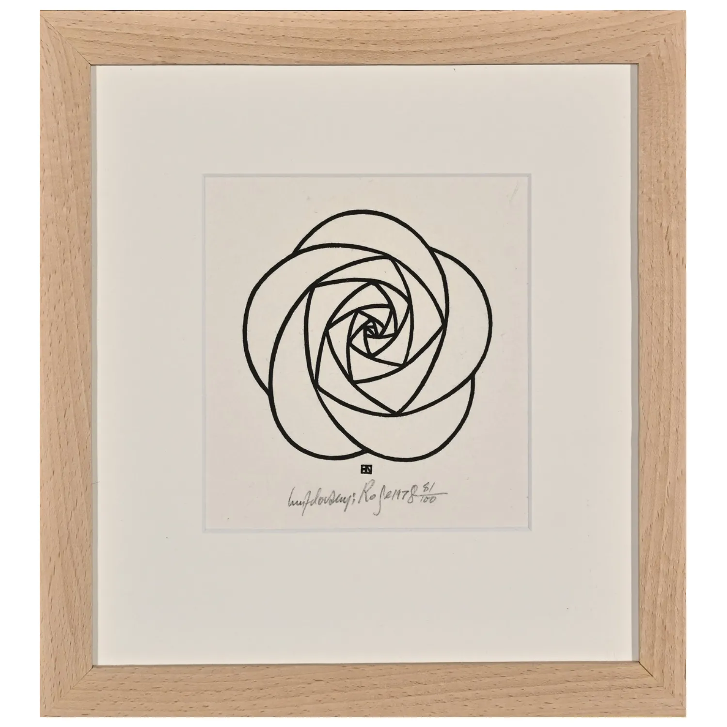 Image of Rosa by Hnizdovsky Jacques , size: 15,5 х14 см, made of woodcut, Woodcut medium, part of the 6/100 series, priced at $650