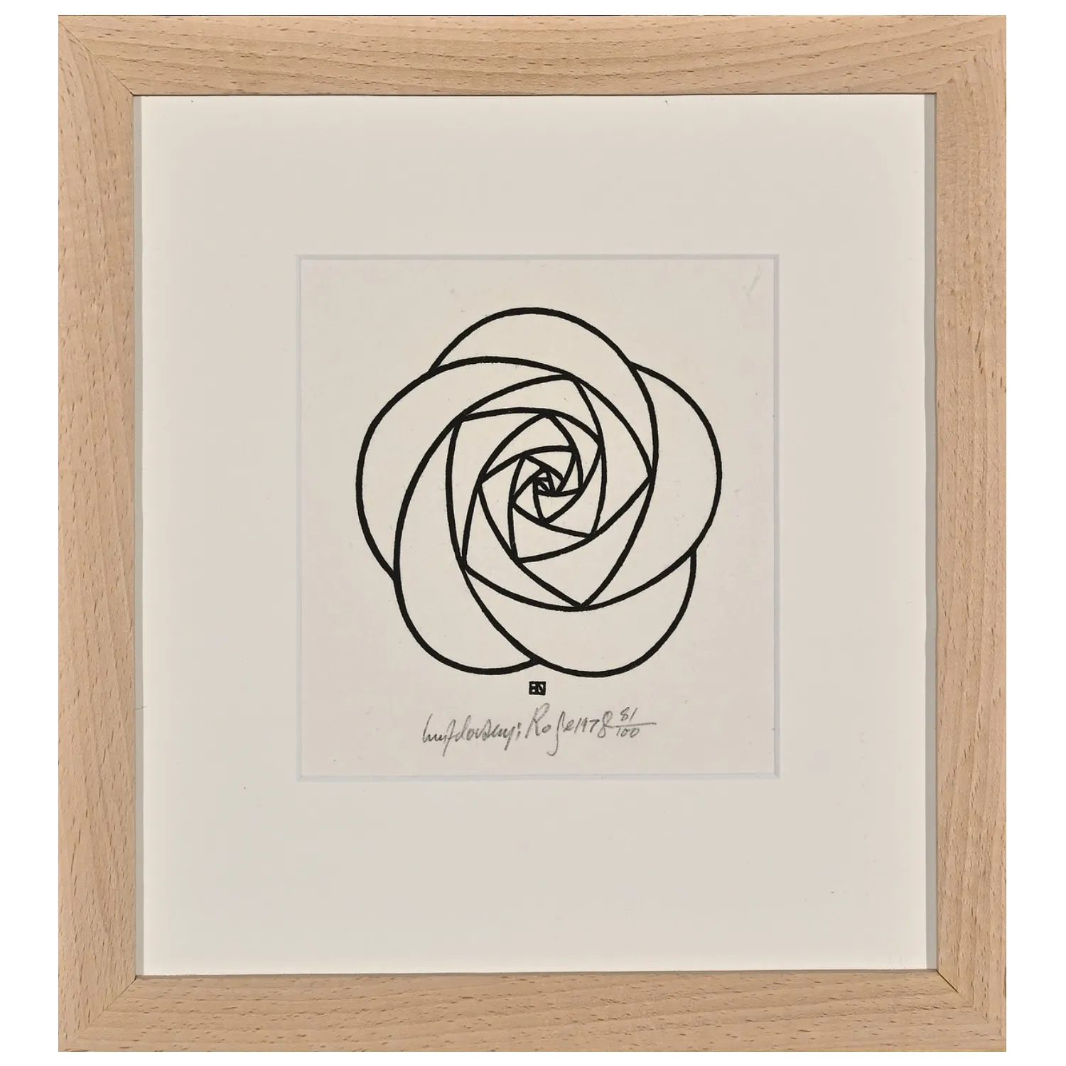 Image of Rosa by Hnizdovsky Jacques , size: 15,5 х14 см, made of woodcut, Woodcut medium, part of the 6/100 series, priced at $650