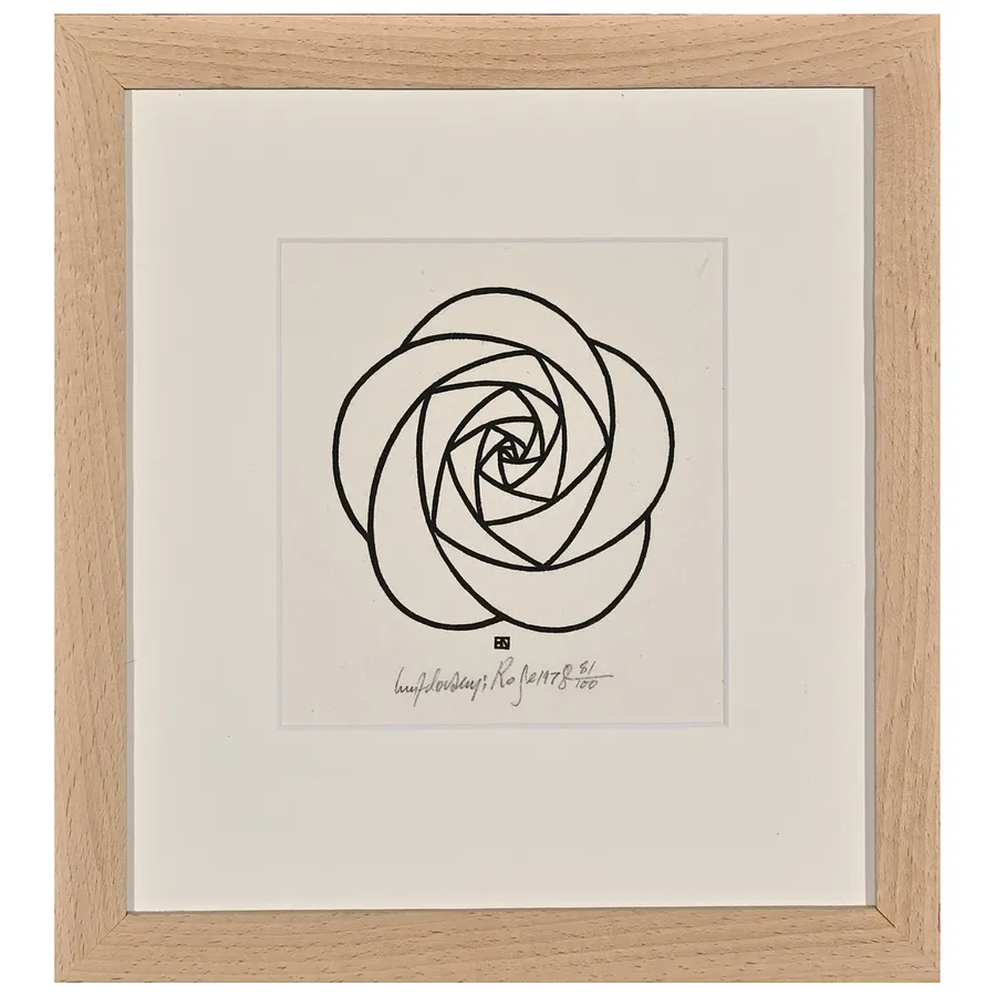Image of Rosa by Hnizdovsky Jacques , size: 15,5 х14 см, made of woodcut, Woodcut medium, part of the 6/100 series, priced at $650