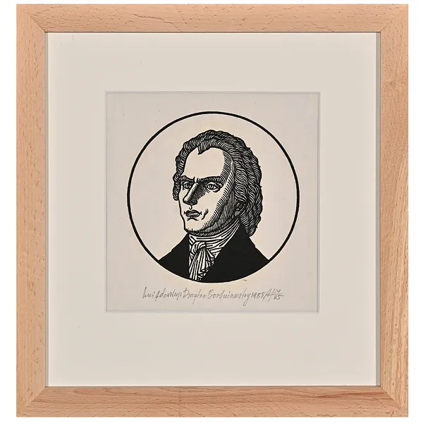Image of Dmytro Bortniansky by Hnizdovsky Jacques , size: 16,5 х 16 см, made of woodcut, Woodcut medium, part of the 89/100 series, priced at $600
