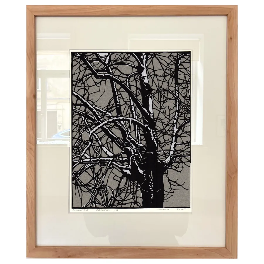 Image of winter tree by Olena Turyanska, size: 23 х 30,5 см, made of paper, cutting, appliqué, Appliqué medium, priced at $600