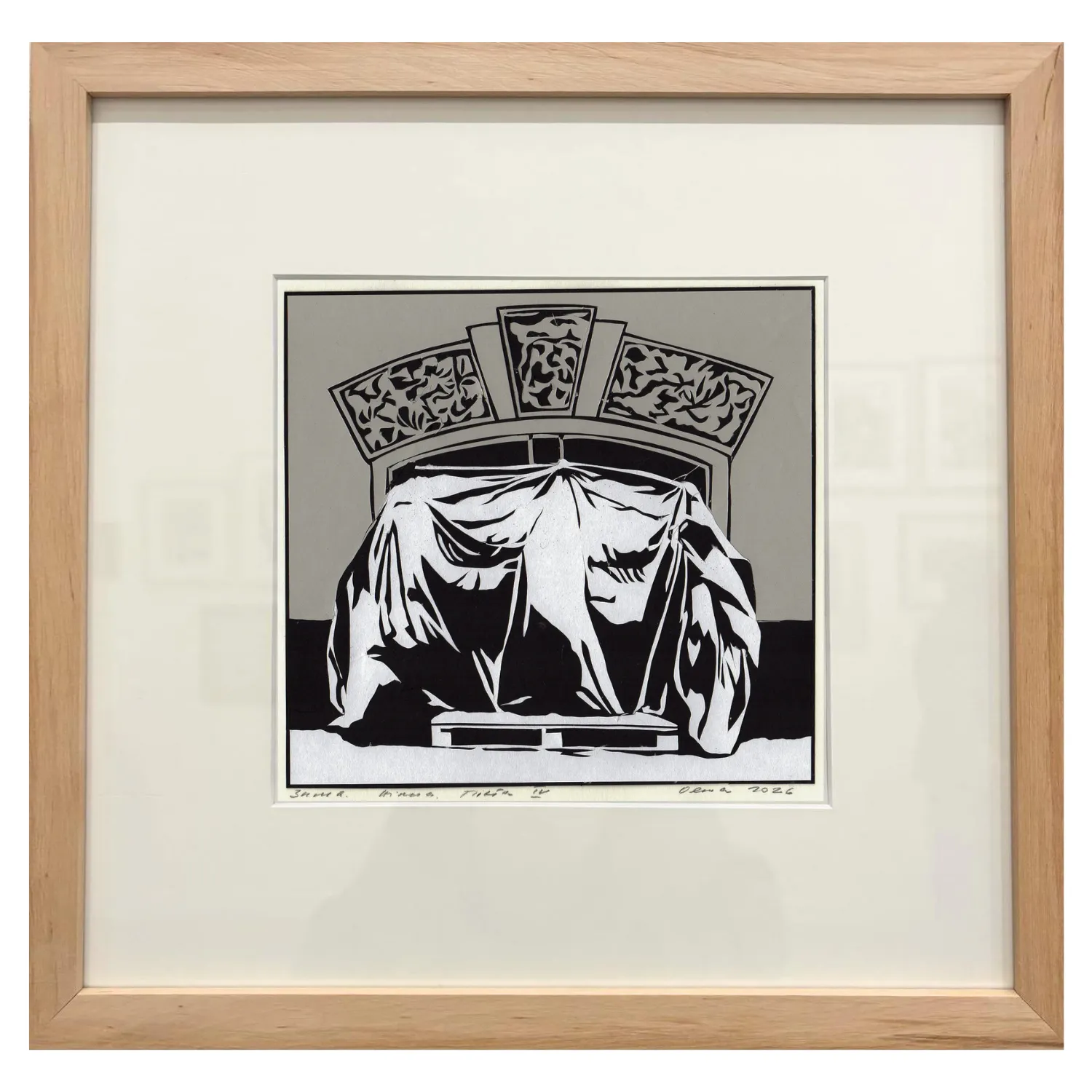 Зображення "Зима. Вікна. Пієта IV" від Турянська Олена, розмір: 18 х 19 см, матеріали: папір, витинання, аплікація, ціна: $450