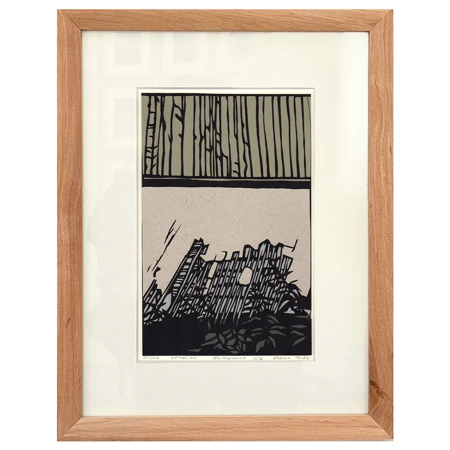 Зображення "Стіна. Стодола в Лопушній" від Турянська Олена, розмір: 14 х 22 см, матеріали: папір, витинання, аплікація, ціна: $500