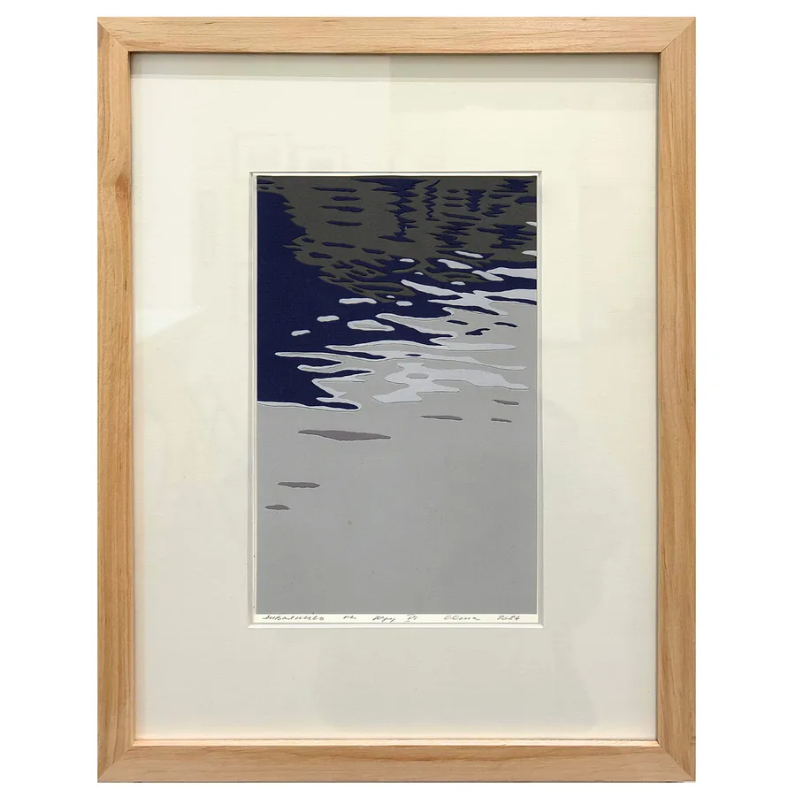 Image of looking at the water VI by Olena Turyanska, size: 15,5 х 24,5 см, made of paper, cutting, appliqué, Appliqué medium, priced at $550