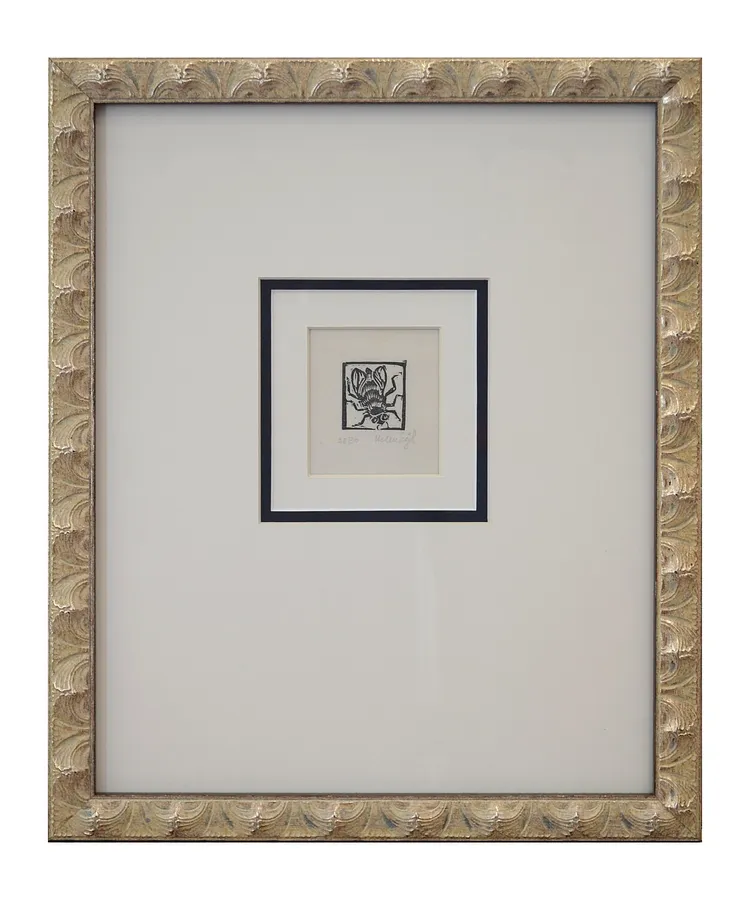 Image of "Bee" by Ziegl Helen, size: 6,5х6 см, made of Paper., Woodcut medium, priced at $150