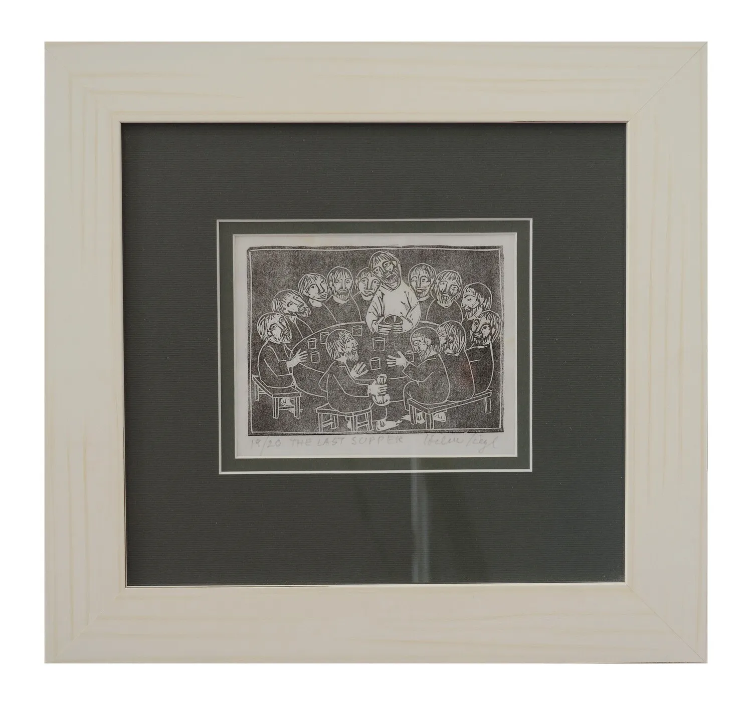 Image of "The Last Supper" by Ziegl Helen, made of Paper., Woodcut medium, priced at $350