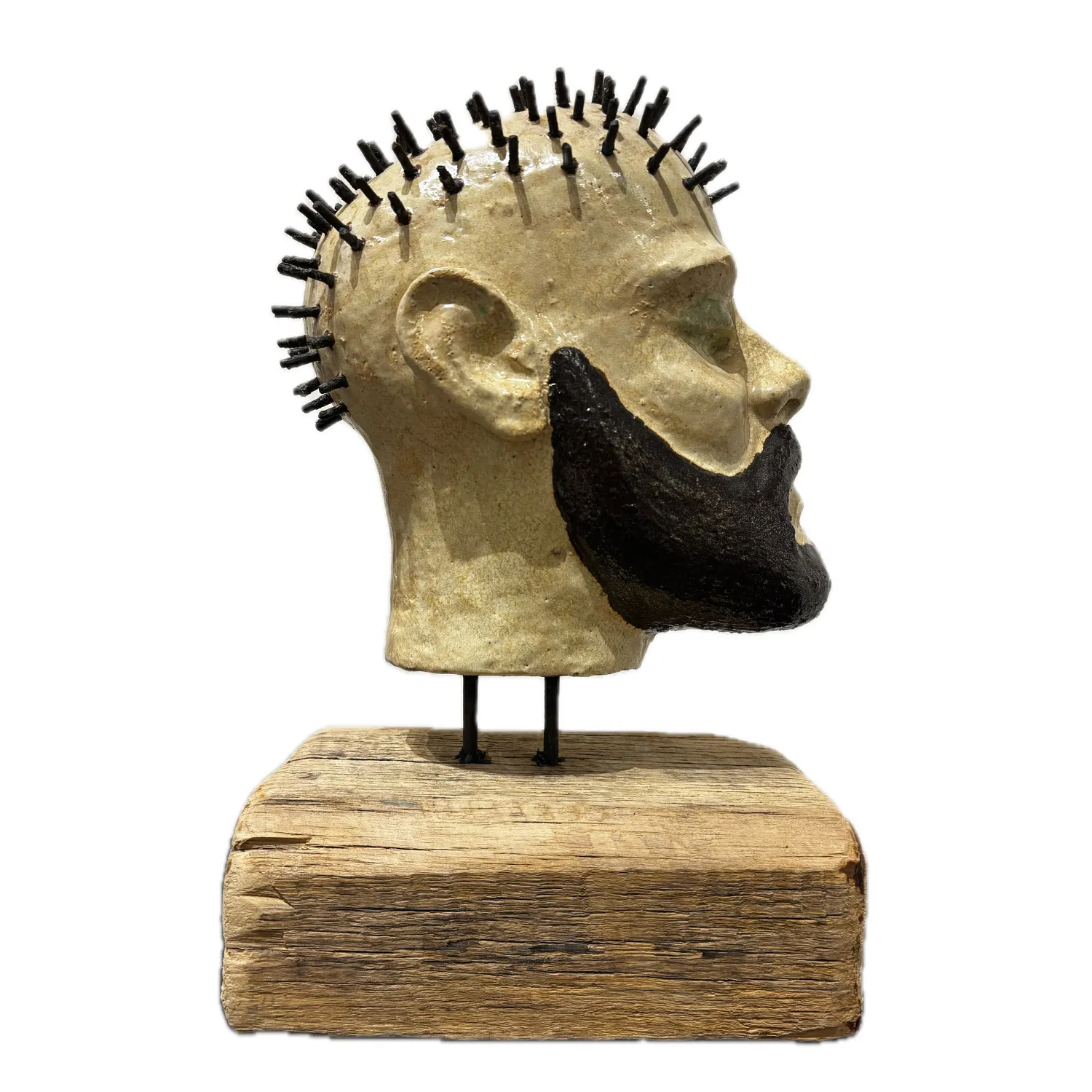 Image of punk by Кухарський Богдан, size: 30 х 18,5 х 12,5 см, made of кераміка, полива, дерево, Sculpture medium, priced at $200 Photo 1 of 2.