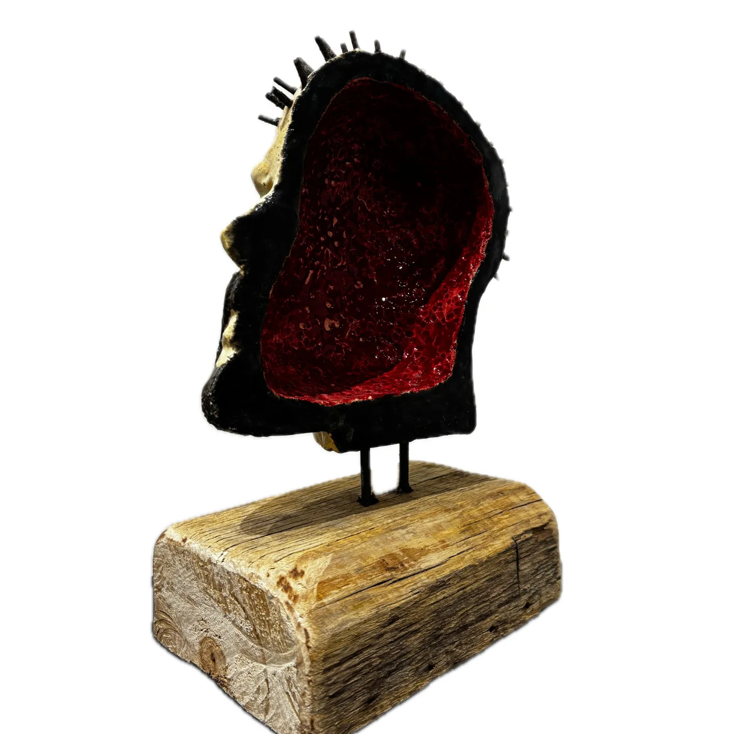 Image of punk by Кухарський Богдан, size: 30 х 18,5 х 12,5 см, made of кераміка, полива, дерево, Sculpture medium, priced at $200 Photo 2 of 2.