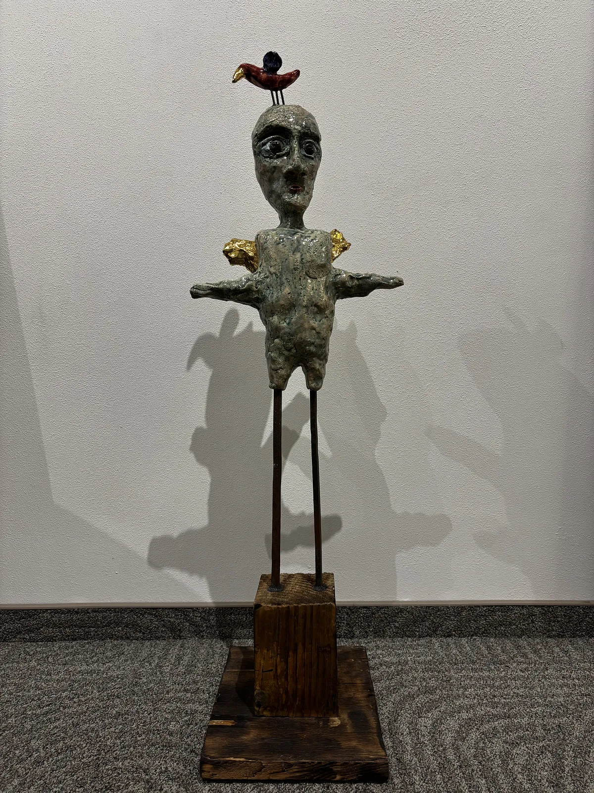 Image of The Human by Кухарський Богдан, size: 82 х 20 х 25 см, made of кераміка, полива, дерево, золочення, Sculpture medium, priced at $550