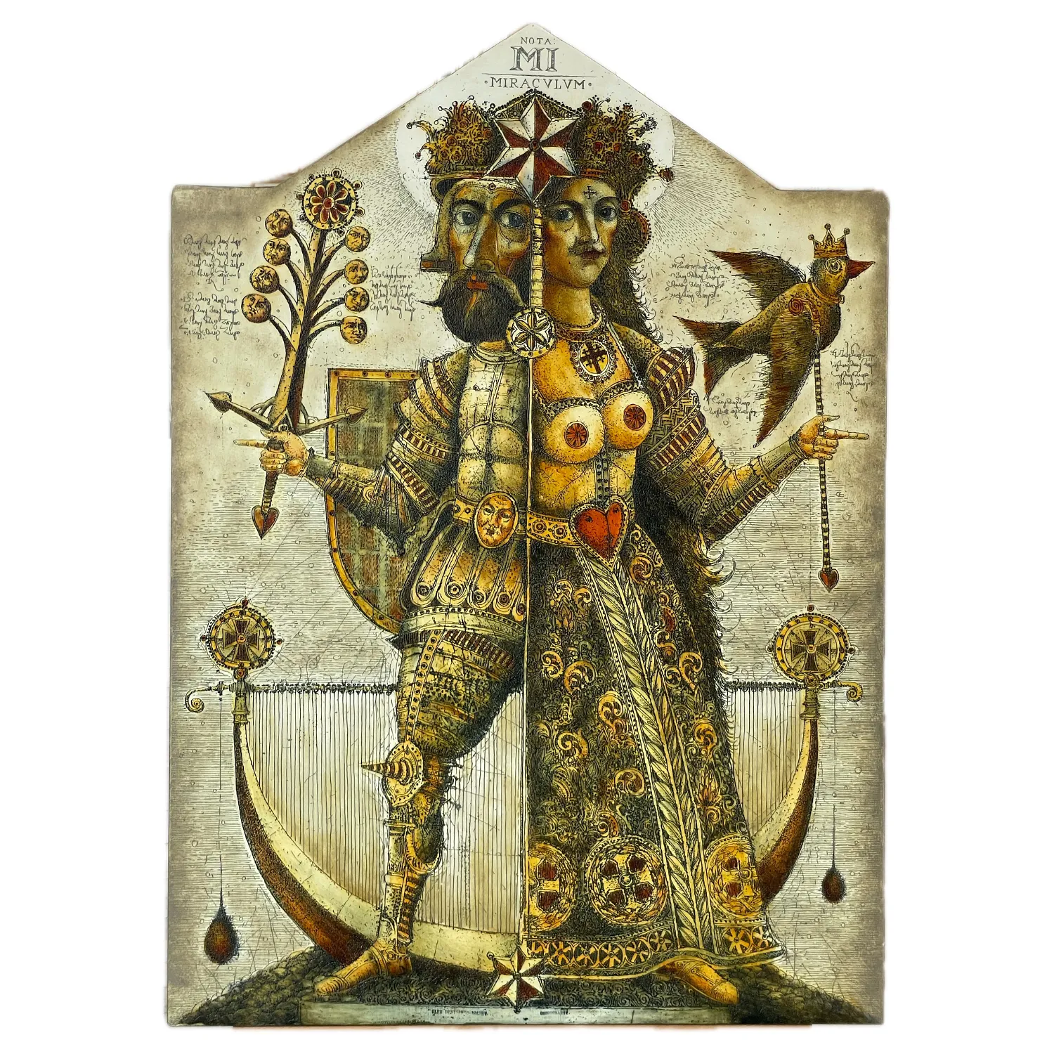 Image of The note E by Denysenko Oleh, size: 84 х 60 см, made of wood, gesso, etching, author's technique  medium, priced at $2950