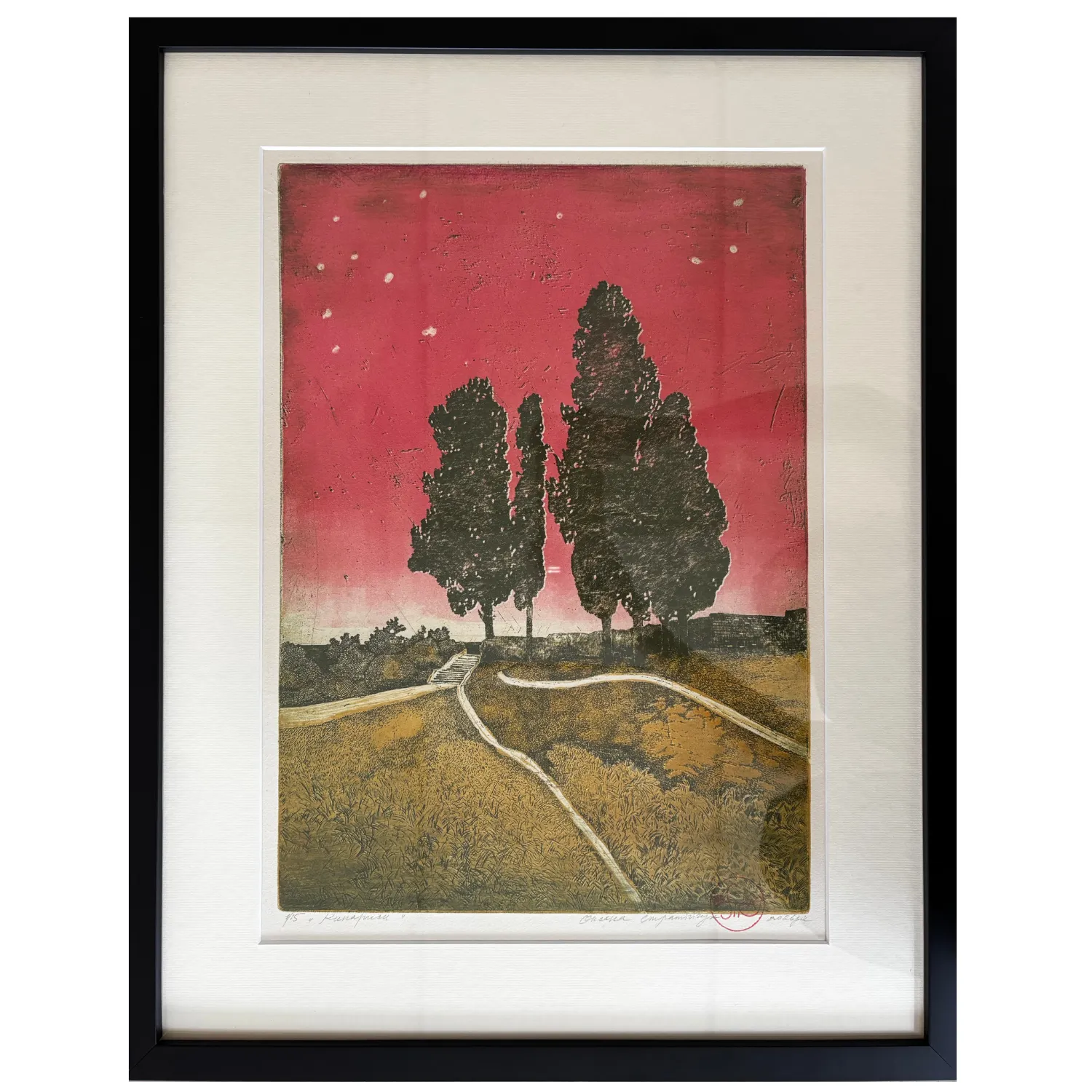 Image of Кипариси by Стратійчук Оксана, size: 40 х 28 см, Graphics medium, priced at $300