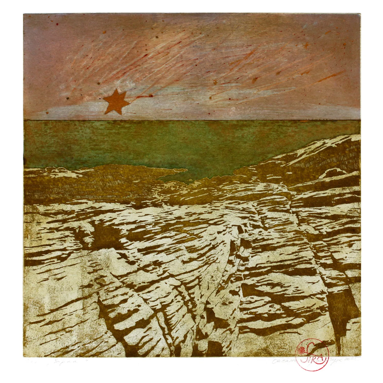 Image of star by Stratiychuk Oksana, size: 30 х 30 см, made of etching, Graphics medium, priced at $300