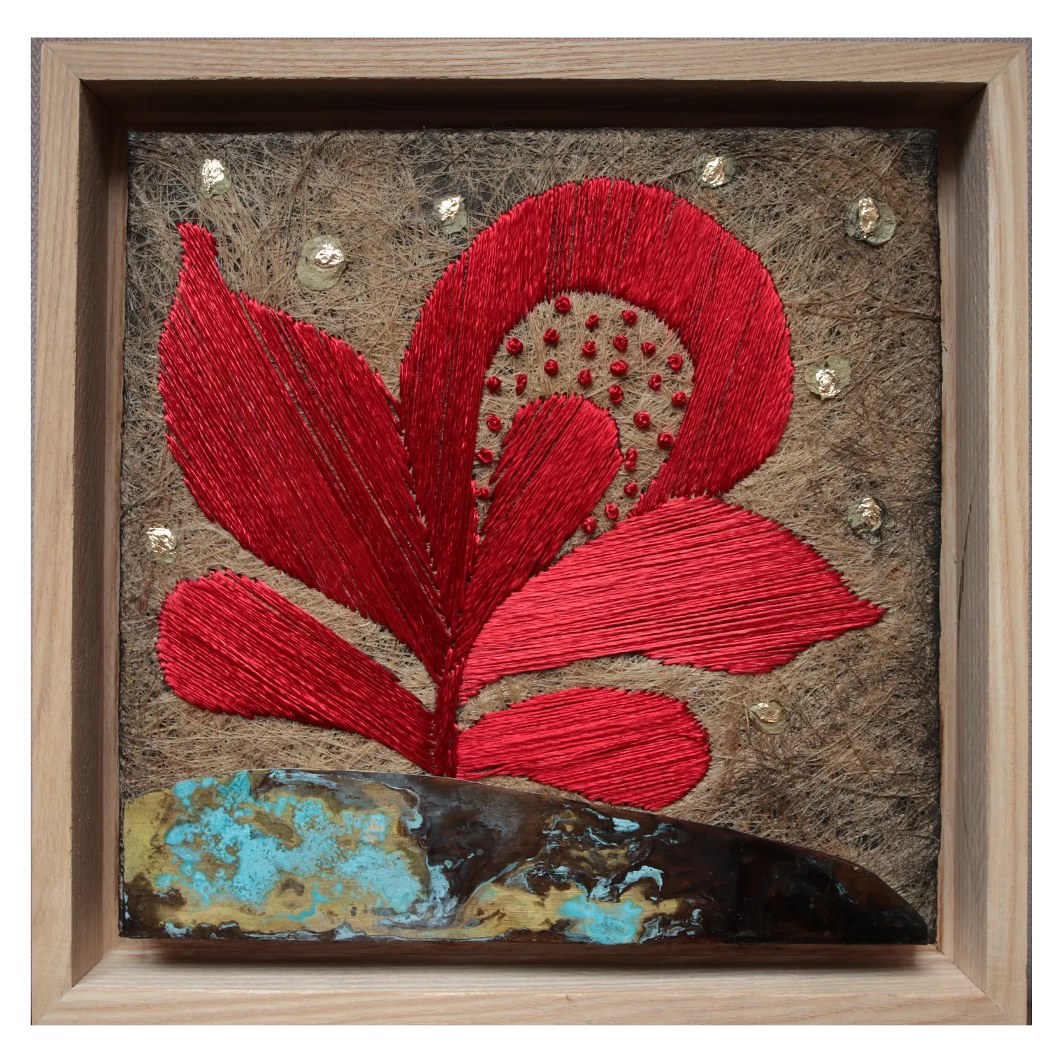 Image of Квітка by Tkachuk Yaroslava, size: 20 х 20 см, Textiles medium, priced at $250