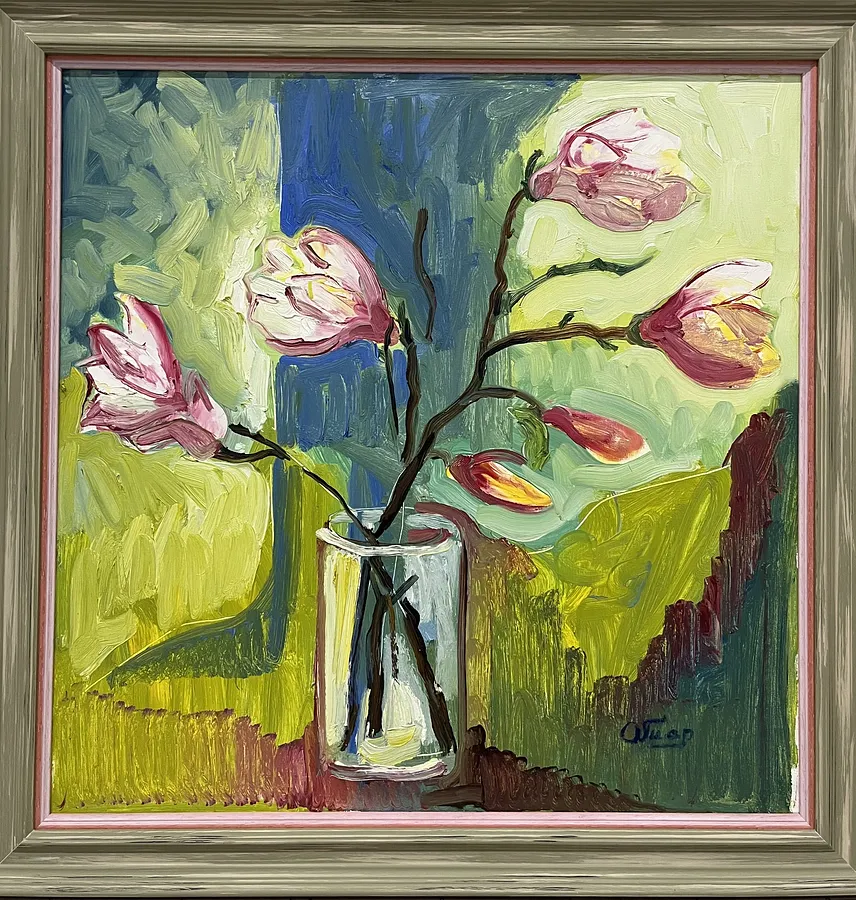 Image of Magnolia by Tarnavska Oksana , size: 70х60 см, made of Oil on canvas., Painting medium, priced at $350
