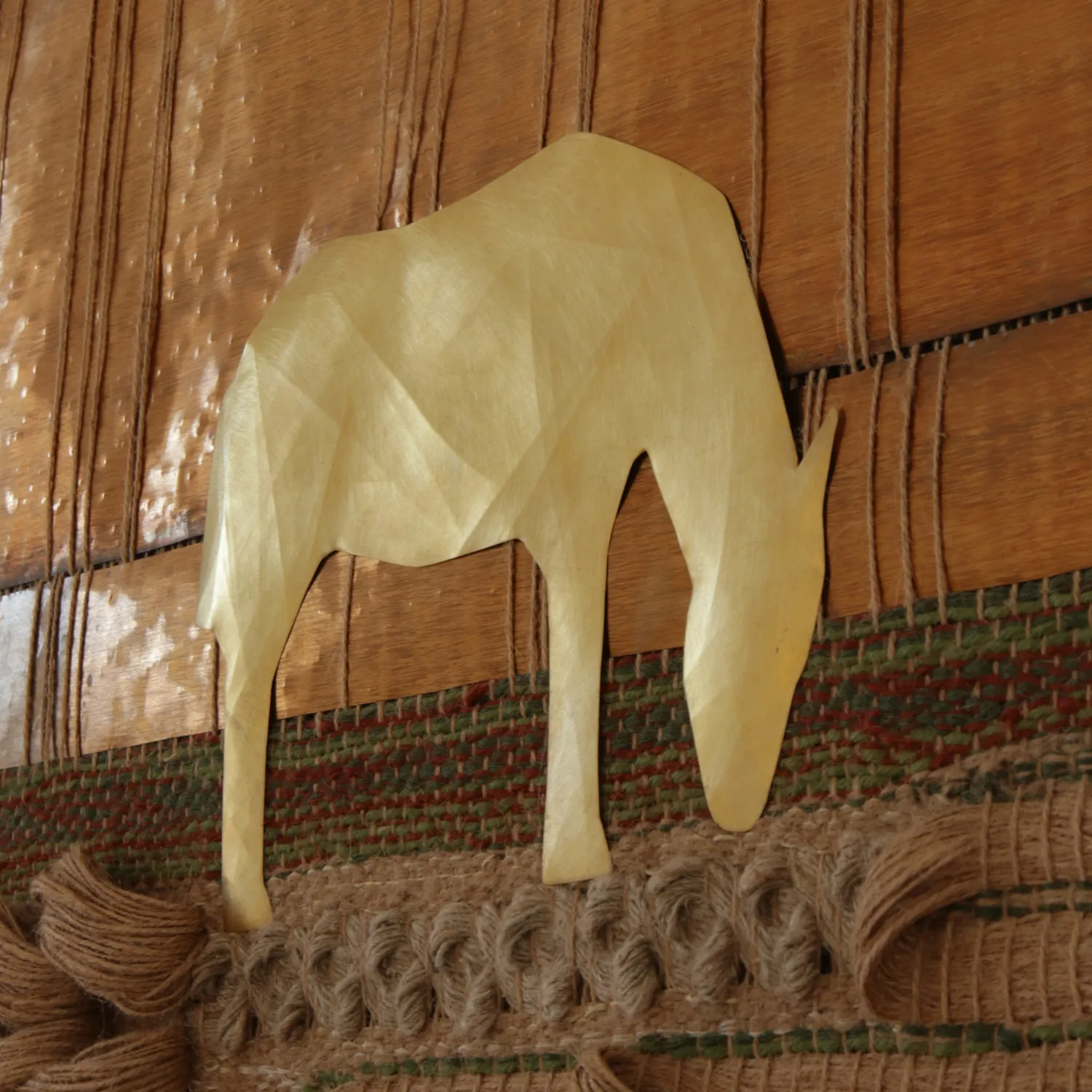 Image of horizon  by Tkachuk Yaroslava, size: 170 х 220 см, made of tapestry, vintage linen yarn, jute, bronze, brass, Textiles medium, priced at $6500 Photo 3 of 5.