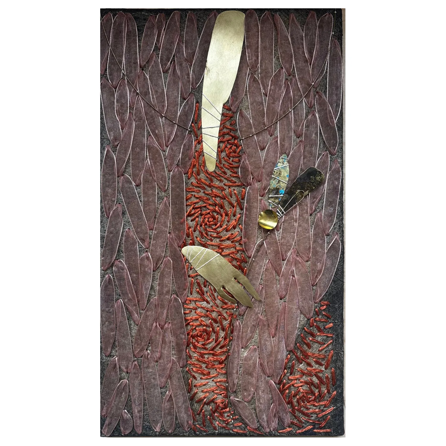 Image of Ангел by Tkachuk Yaroslava, size: 35 х 20, made of стрічка, акрил, рослинний текстиль, латунь, author's technique  medium, priced at $200