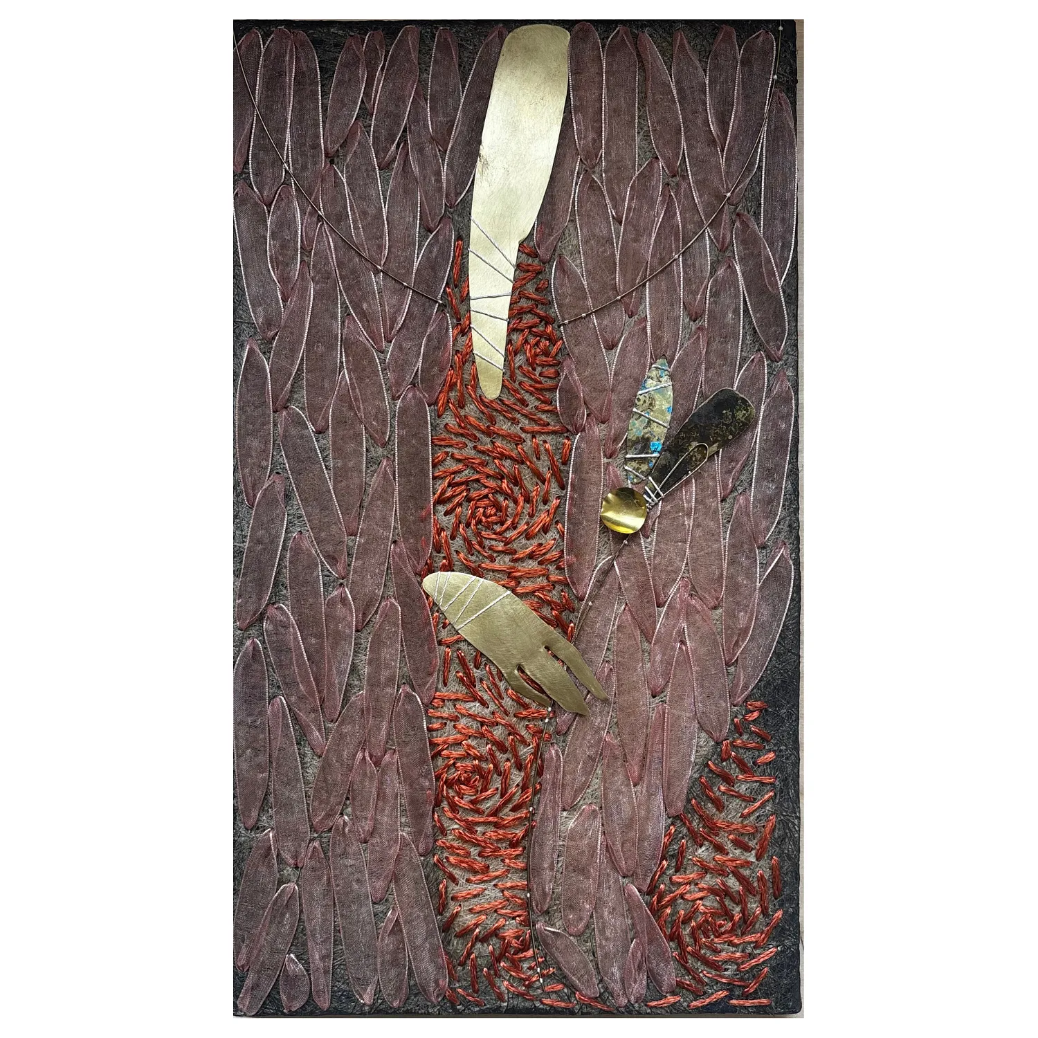 Image of Ангел by Tkachuk Yaroslava, size: 35 х 20, made of стрічка, акрил, рослинний текстиль, латунь, author's technique  medium, priced at $200
