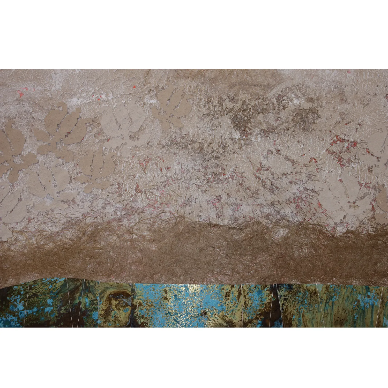 Image of 3 by Tkachuk Yaroslava, size: 120 х 80 см, made of льон, папір ручної роботи, акрил, сталь, оксидована латунь, author's technique  medium, priced at $750 Photo 1 of 3.