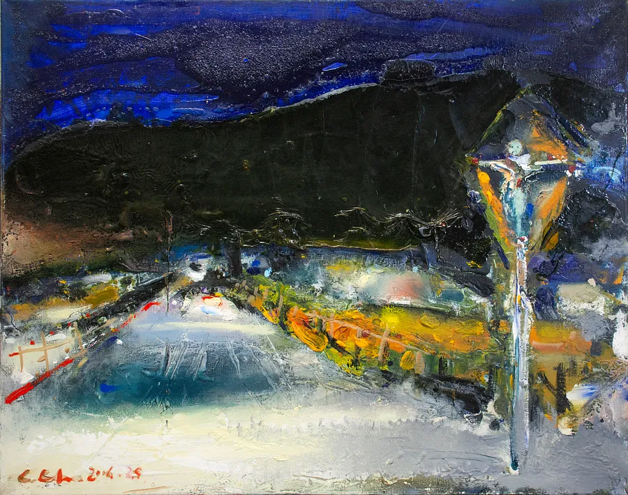 Image of Crusify by Savchenko Serhiy, size: 80х100 см, made of Oils, acrylics, canvas., Painting medium