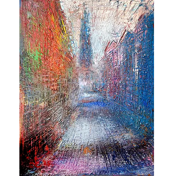 Image of City landscape 2 by Savchenko Serhiy, size: 130x120 cm, made of полотно, олія, акрил, Painting medium, priced at $7500
