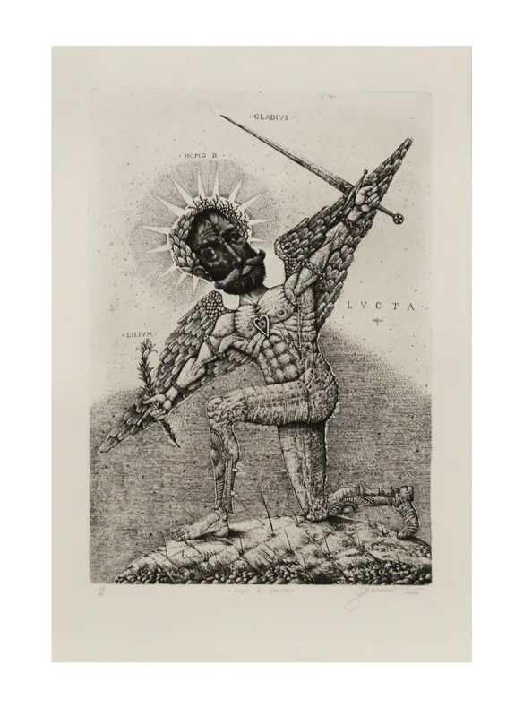 Image of "Lily and Sword" by Denysenko Oleh, size: 38х26 cm, made of paper, Graphics medium, priced at $350