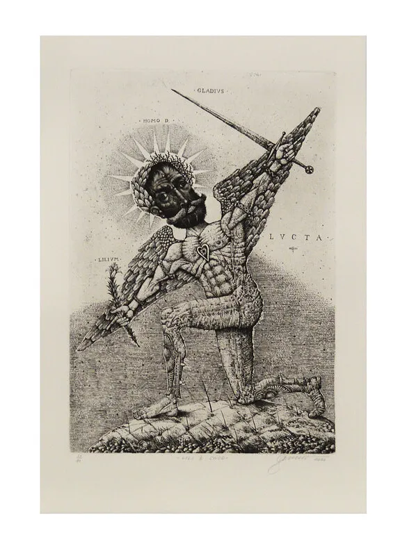 Image of "Lily and Sword" by Denysenko Oleh, size: 38х26 cm, made of paper, Graphics medium, priced at $350