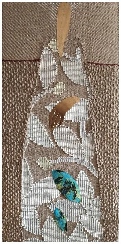 Image of "Sower" by Tkachuk Yaroslava, size: 176x85 cm, made of jute, cotton, wool, acrylic, bronze, oxidized brass, Textiles medium, priced at $0