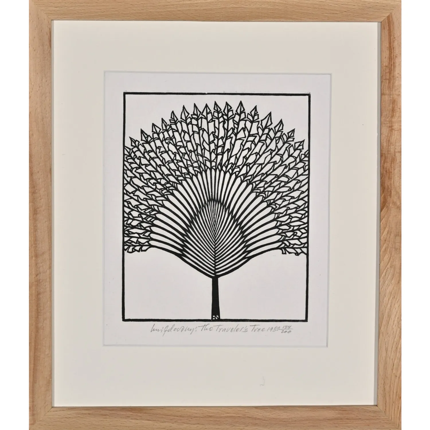 Image of Traveler's Tree by Hnizdovsky Jacques , size: 20х15 см, made of woodcut, Woodcut medium, part of the 130/200 series, priced at $950