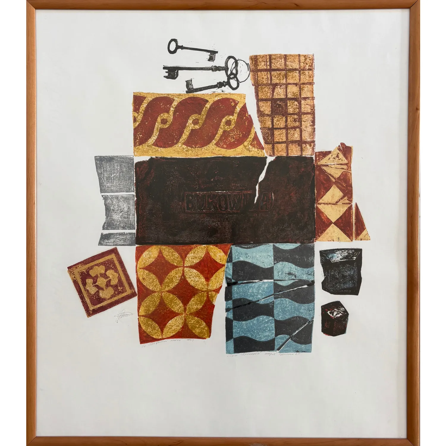 Image of Lost keys by Shum art gallery, size: 73 х 63 cм, Linocut medium, priced at $220