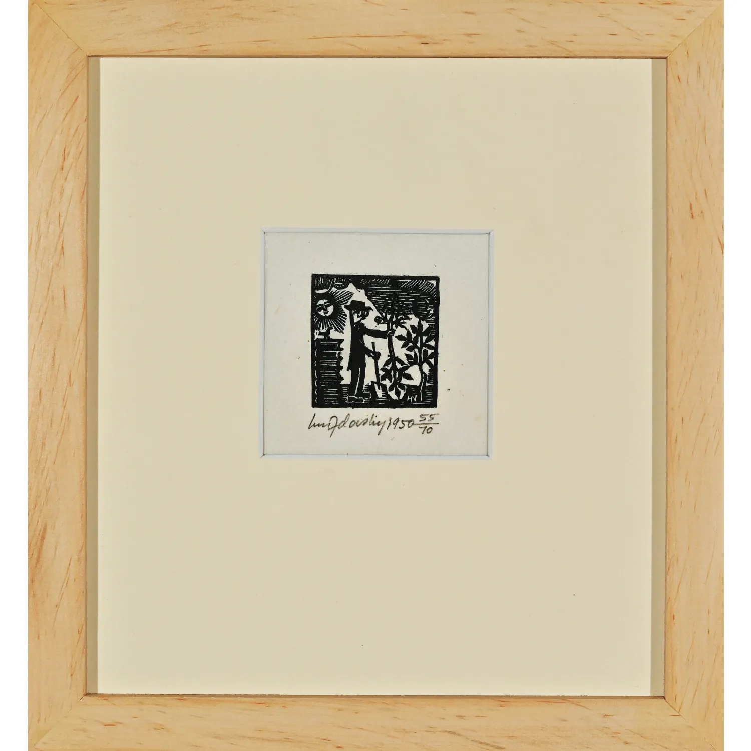 Image of Dr Seraficus by Hnizdovsky Jacques , size: 3х3 см, made of woodcut, Woodcut medium, part of the 47/70 series, priced at $550