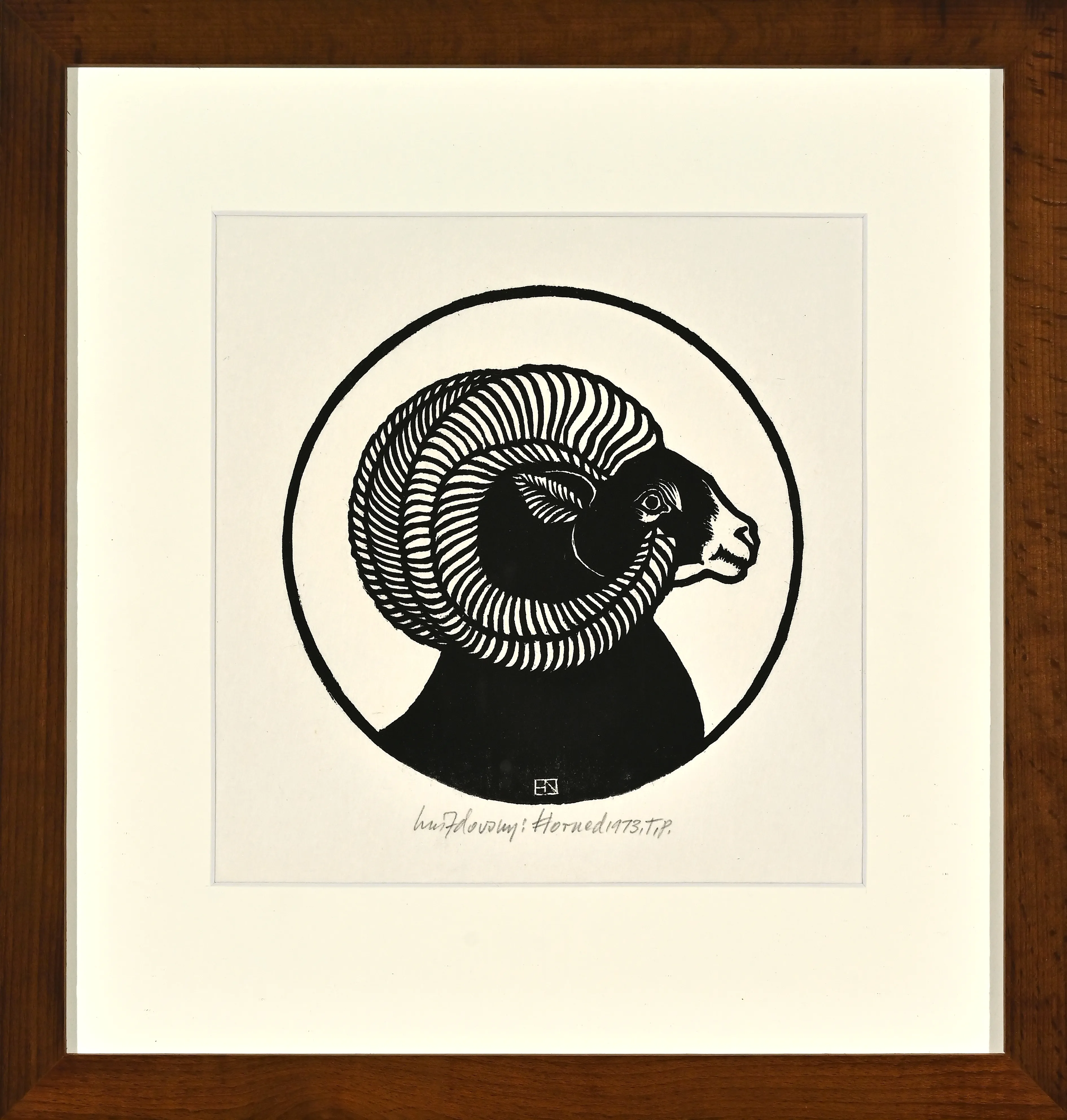 Image of Horned by Hnizdovsky Jacques , size: 17х17 см, made of woodcut, Woodcut medium, part of the 51/100 series, priced at $2000