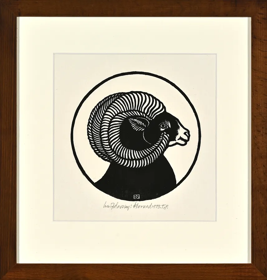 Image of Horned by Hnizdovsky Jacques , size: 17х17 см, made of woodcut, Woodcut medium, part of the 51/100 series, priced at $2000