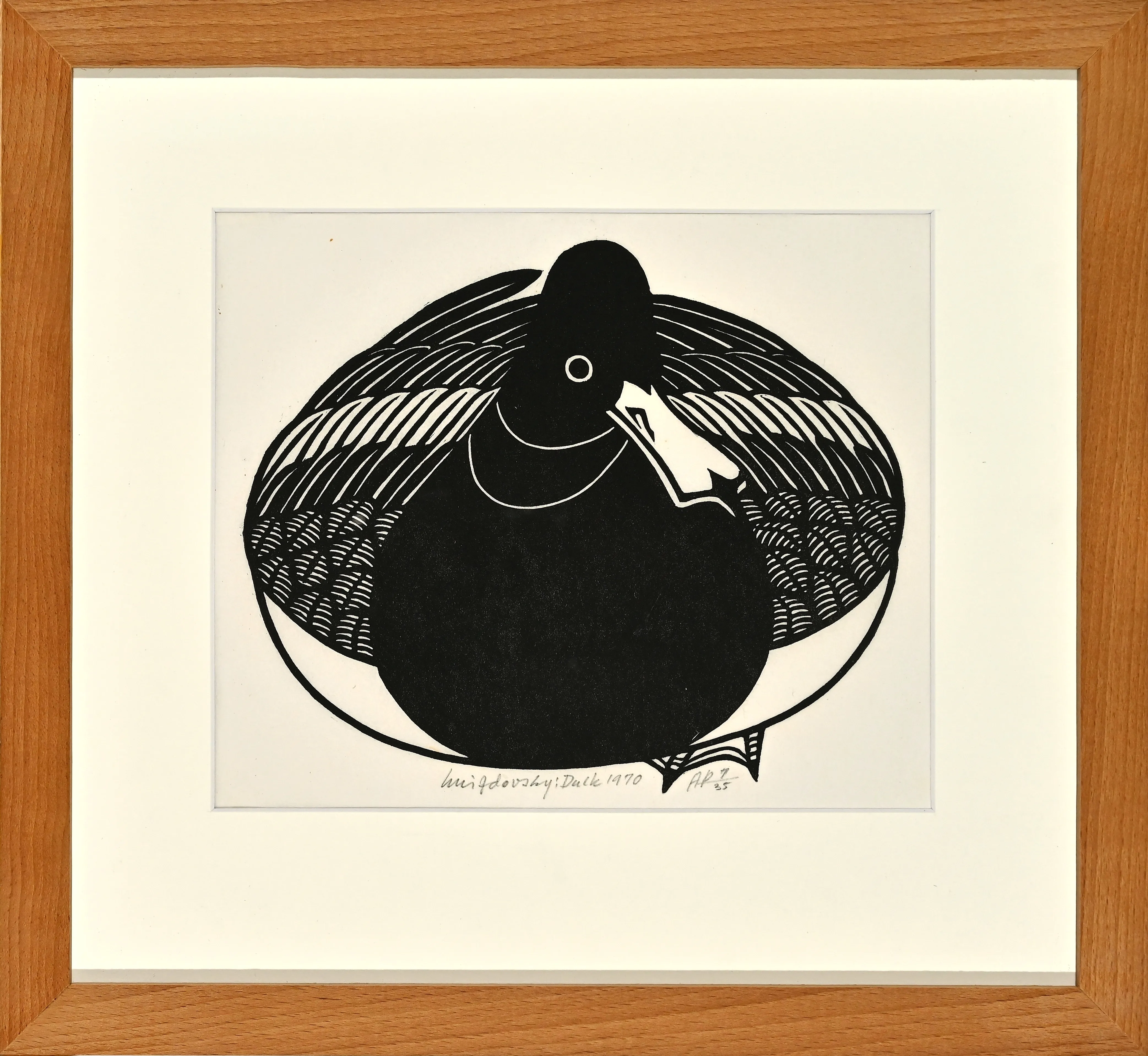 Image of Duck by Hnizdovsky Jacques , size: 18х21 см, made of linocut, Linocut medium, priced at $1500