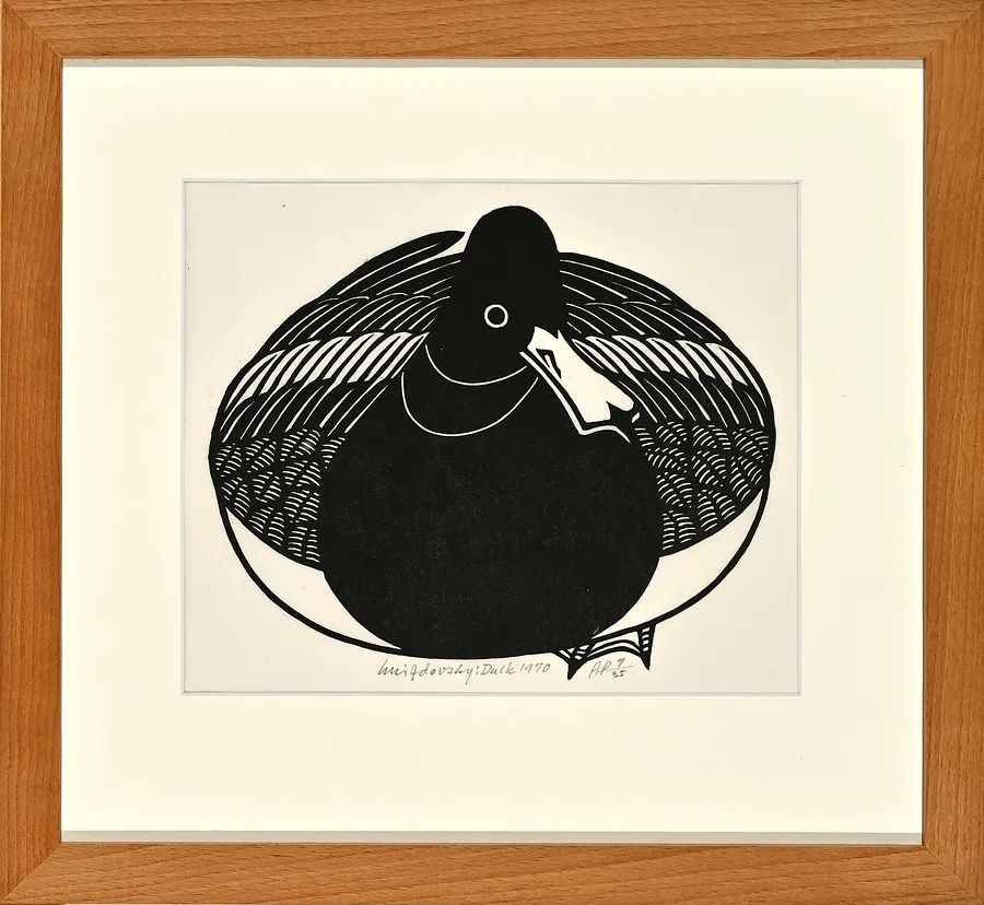Image of Duck by Hnizdovsky Jacques , size: 18х21 см, made of linocut, Linocut medium, priced at $1500
