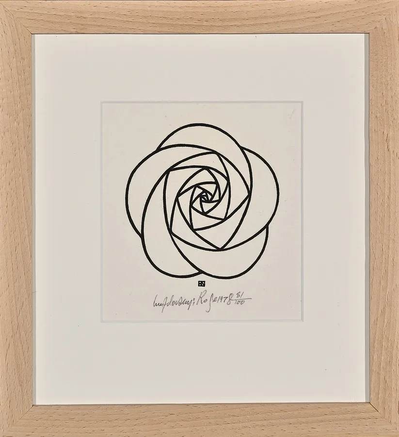 Image of Rosa by Hnizdovsky Jacques , size: 11х10 см, made of woodcut, Woodcut medium, part of the 11/100 series, priced at $600