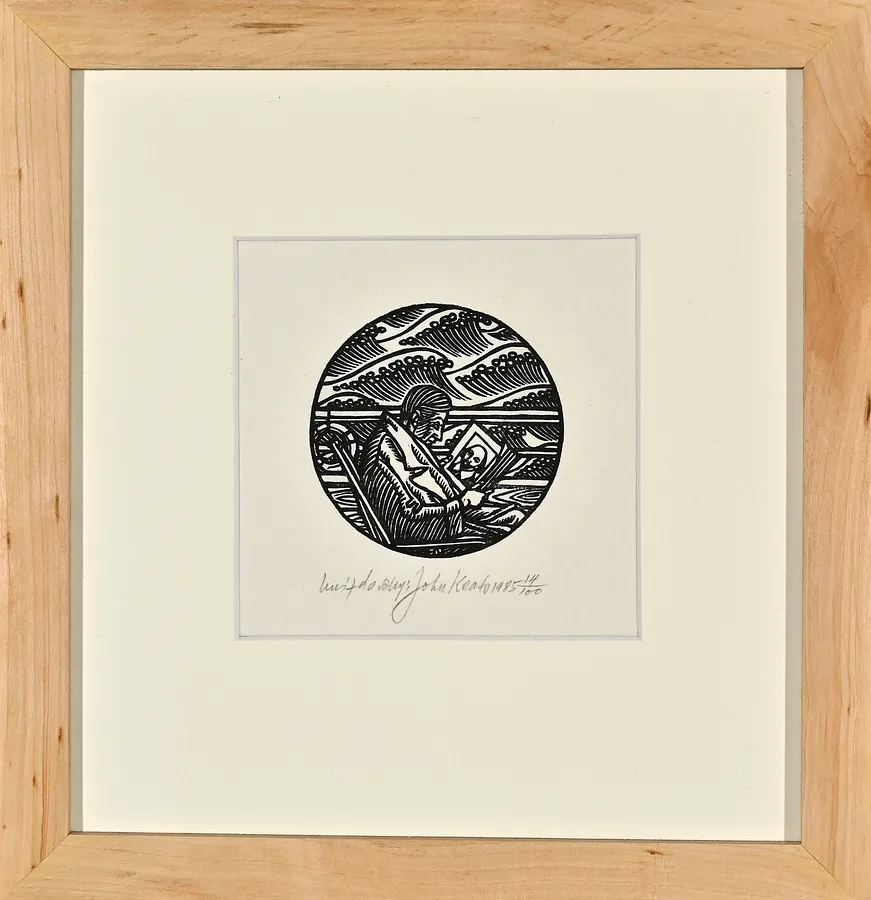 Image of Keats on Board the Maria Crowther by Hnizdovsky Jacques , size: 6х6 см, made of woodcut, Woodcut medium, priced at $500