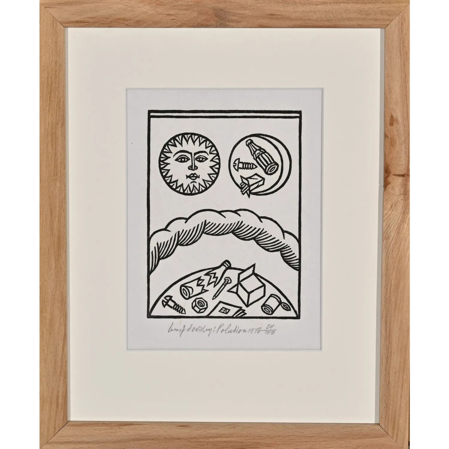 Image of Pollution by Hnizdovsky Jacques , size: 16х11 см, Woodcut medium, part of the 25/100 series, priced at $600