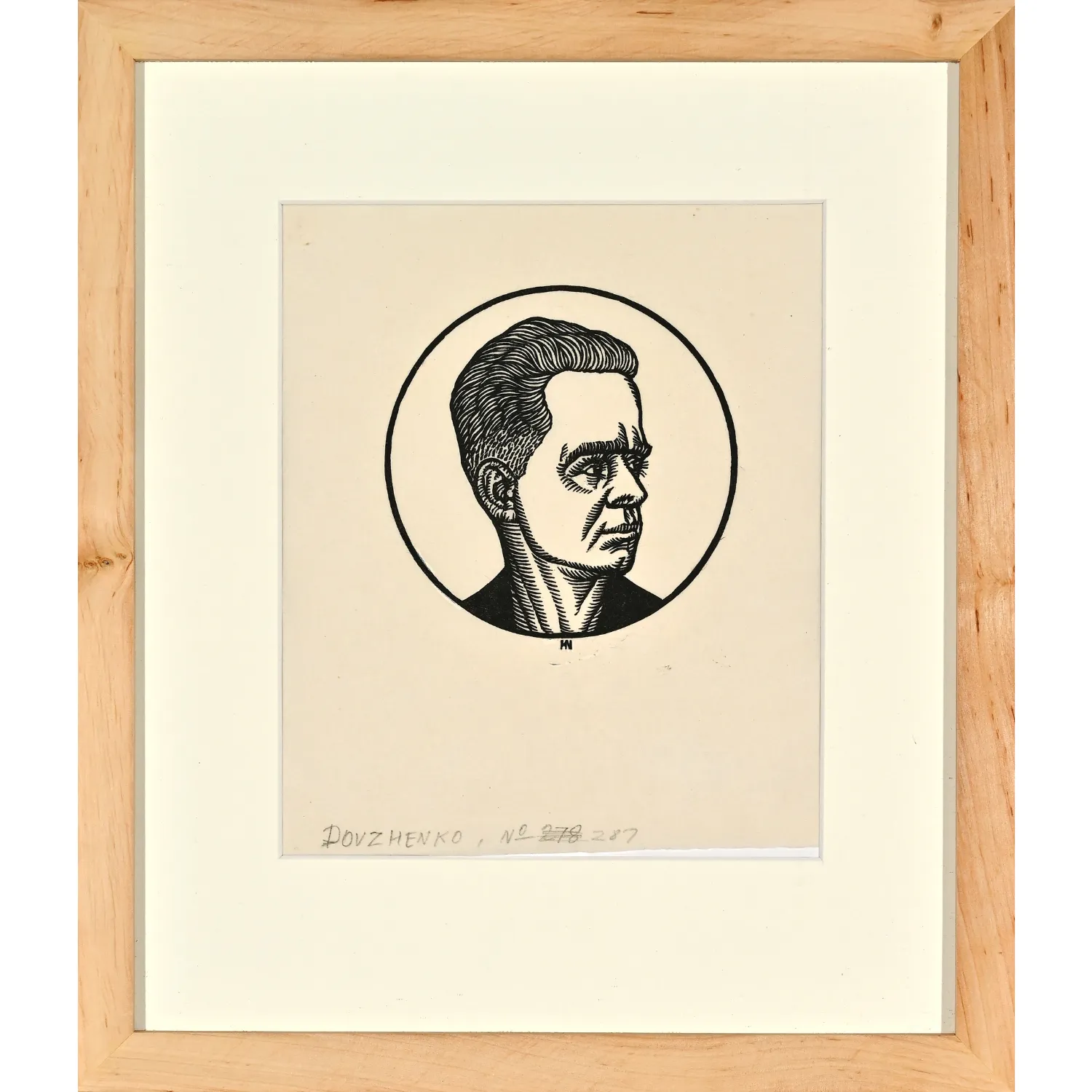 Image of O. Dovzhenko by Hnizdovsky Jacques , size: 10х10 см, Woodcut medium, part of the 51/100 series, priced at $600