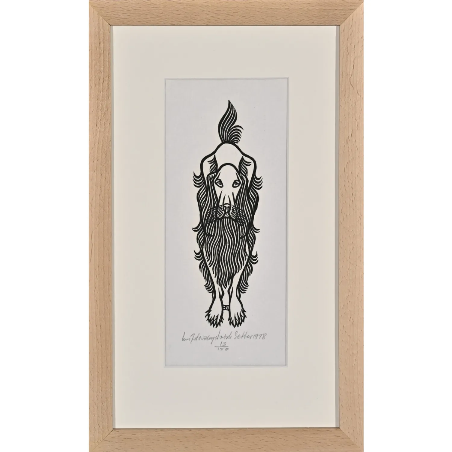 Image of Irish Setter by Hnizdovsky Jacques , size: 20х6 см, made of woodcut, Woodcut medium, part of the 51/100 series, priced at $700