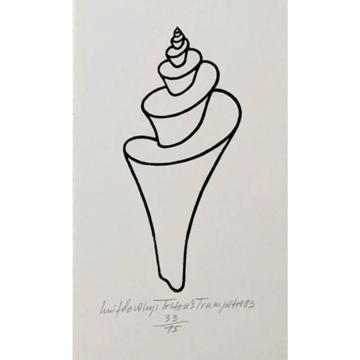 Image of Тритон by Hnizdovsky Jacques , size: 12 х 5,5 см, Woodcut medium, priced at $550